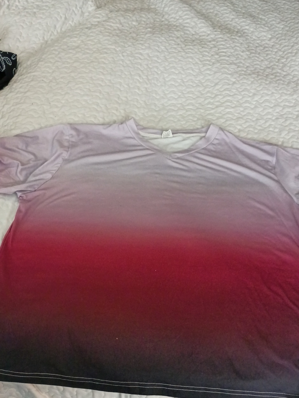 Women’s Ombre Crew Neck Blouse - Pink to Black Gradient